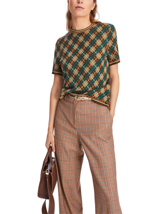 SCOTTISH ARGYLE CHECK KNITTED TOP