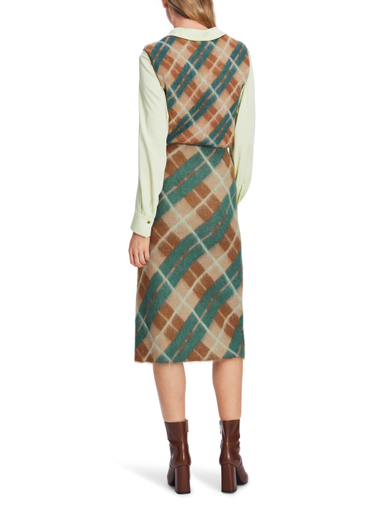 SCOTTISH ARGYLE CHECK SLIM MIDI SKIRT