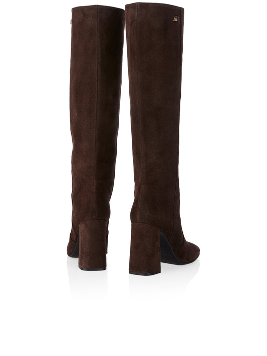 SLIP ON SUEDE CHOCOLATE BROWN BOOTS