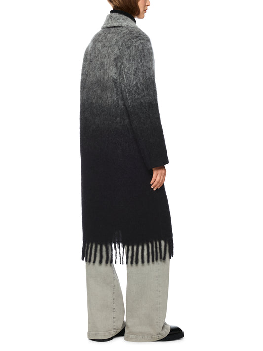 OMBRE ALPACA BLEND COAT W FRINGE