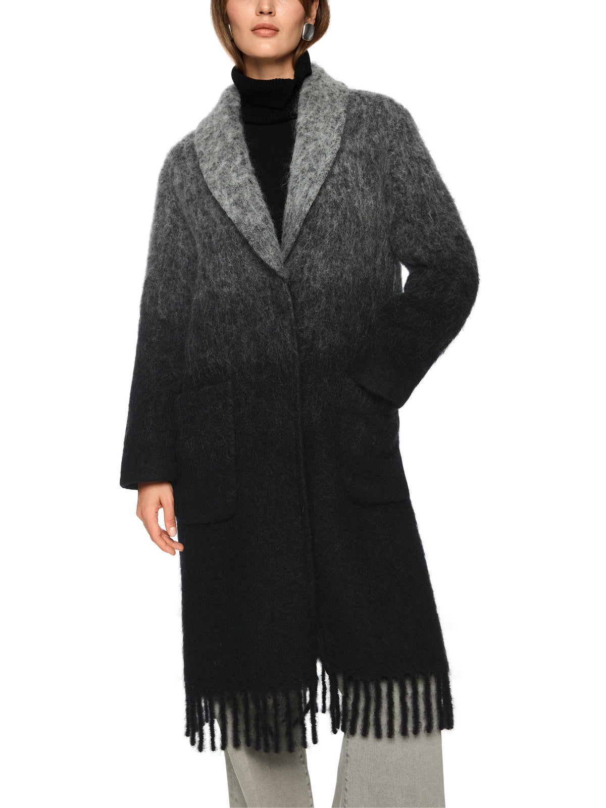 Ombre Alpaca Blend Coat W Fringe at MOYA - view 7