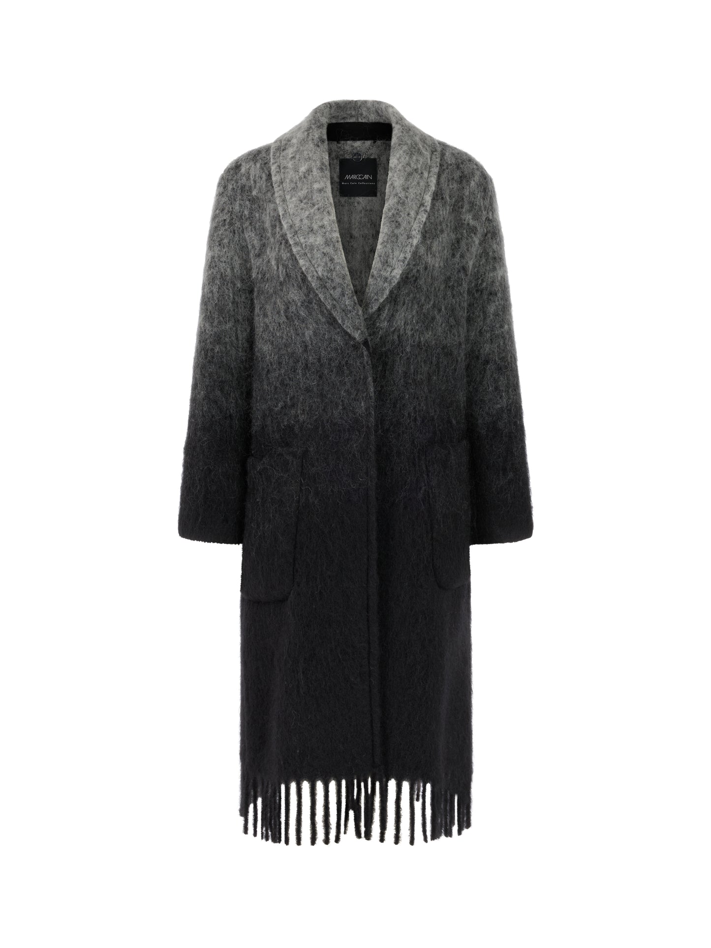 OMBRE ALPACA BLEND COAT W FRINGE