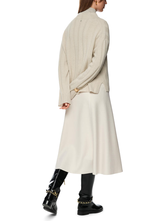 MIDI LENGTH WOOL SKIRT SMOKE