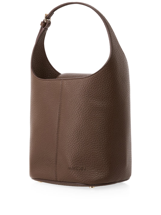 SMALL BUCKET SHAPE BAG | DARK WOOD
