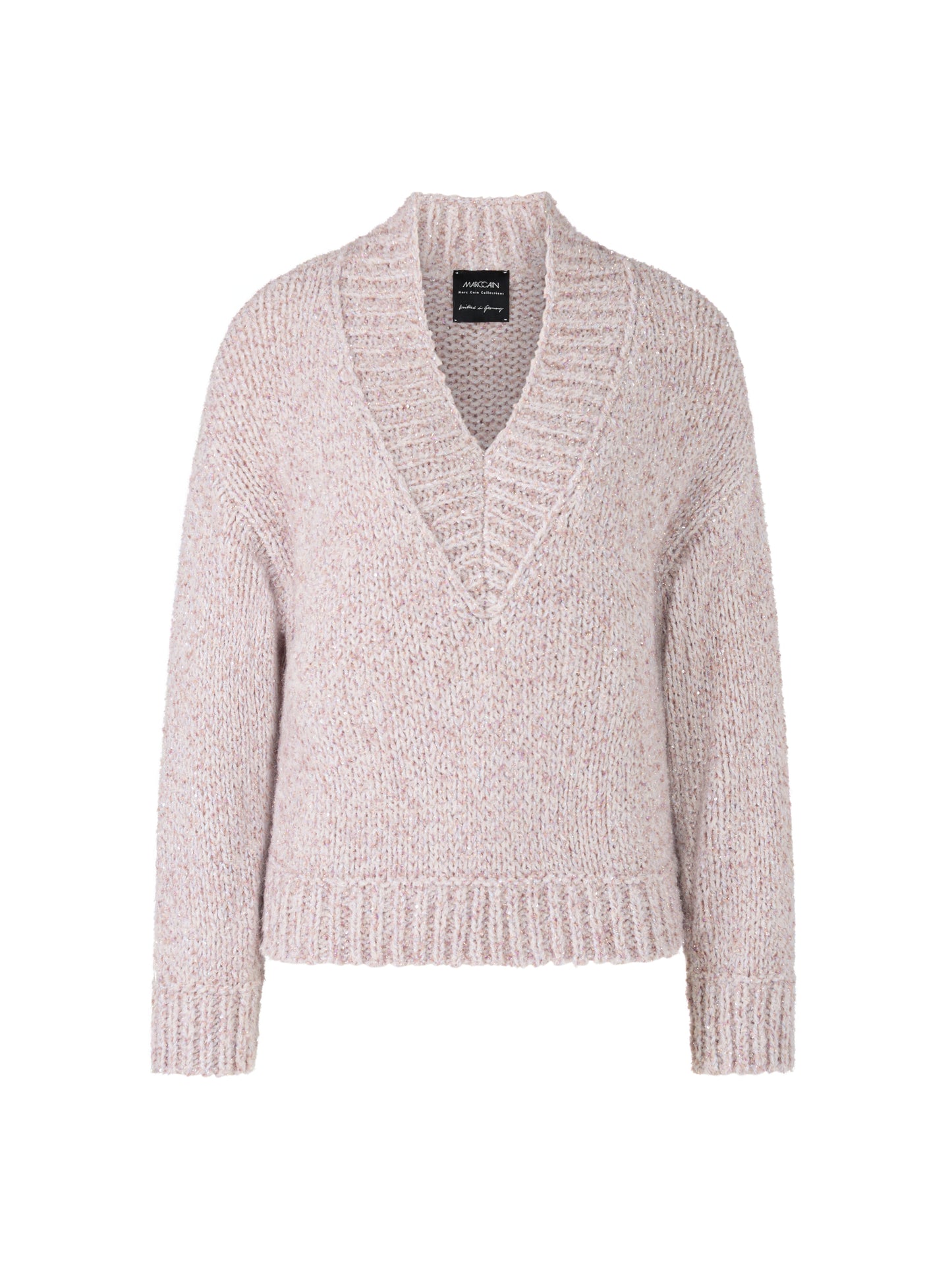 V-NECK GLITTERED CHUNKY KNIT