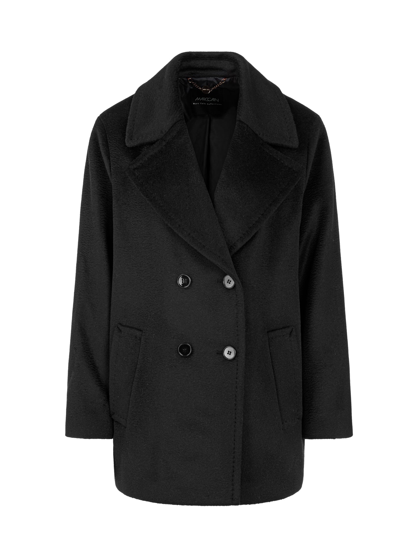DOUBLE BREASTED OUTDOOR JACKET BLACK