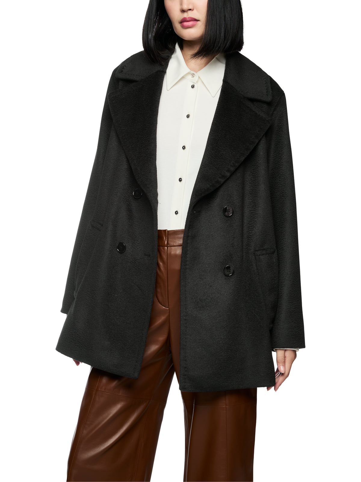 Double Breasted Outdoor Jacket Black at MOYA - view 6