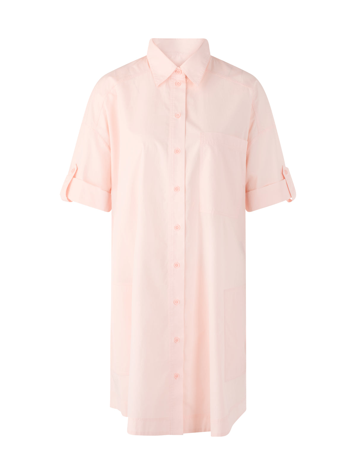 SHORT SLEEVE MINI SHIRT DRESS IN ROSEWATER