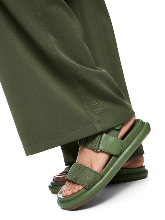 WIDE LEG RELAXED PANTS IN OLIVINE