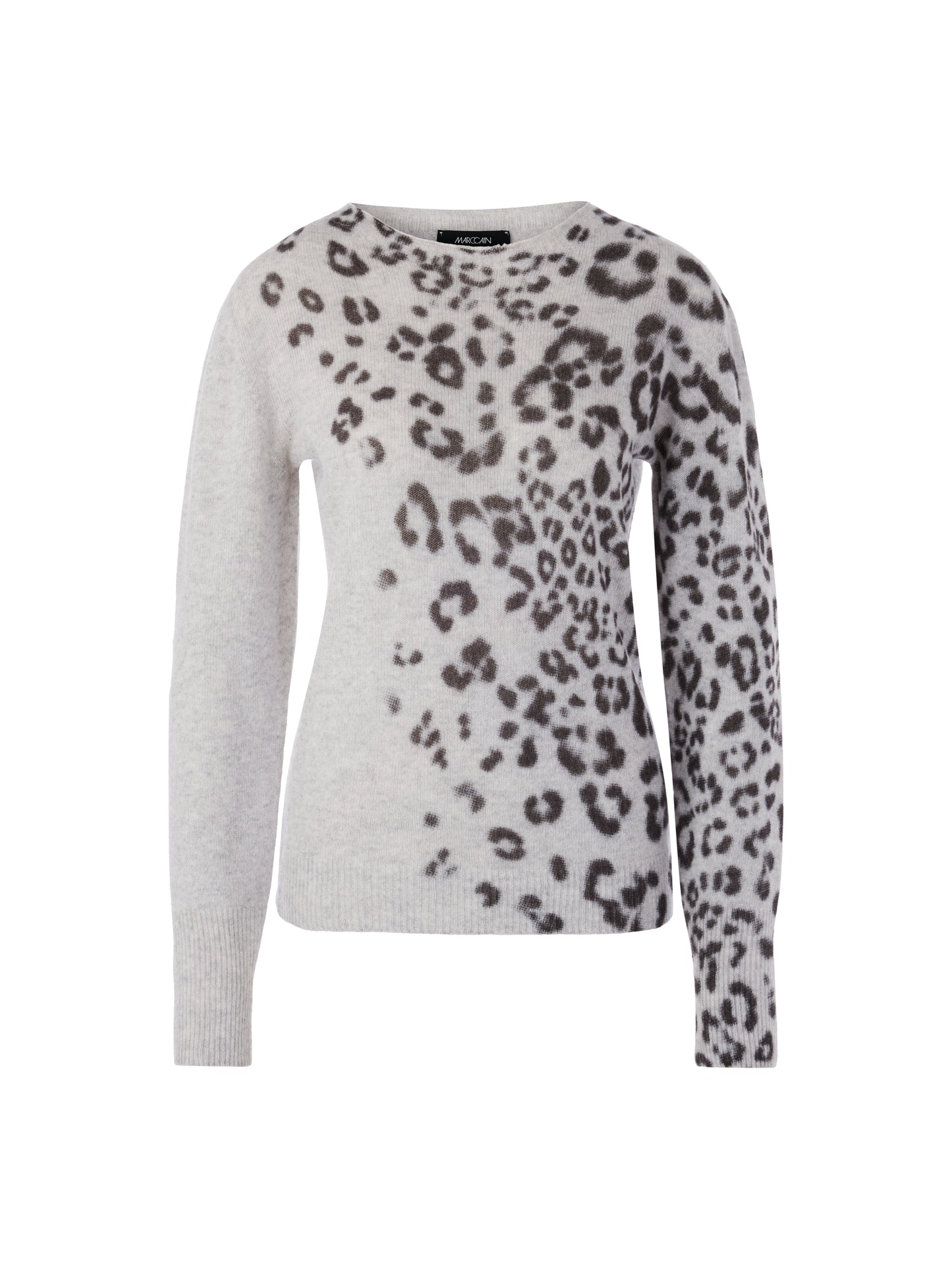LEOPARD PRINT PLACED OVER SWEATER GREY