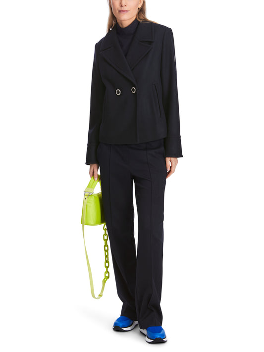 NAVY WOOL BLEND CABAN STYLE OUTDOOR JACKET