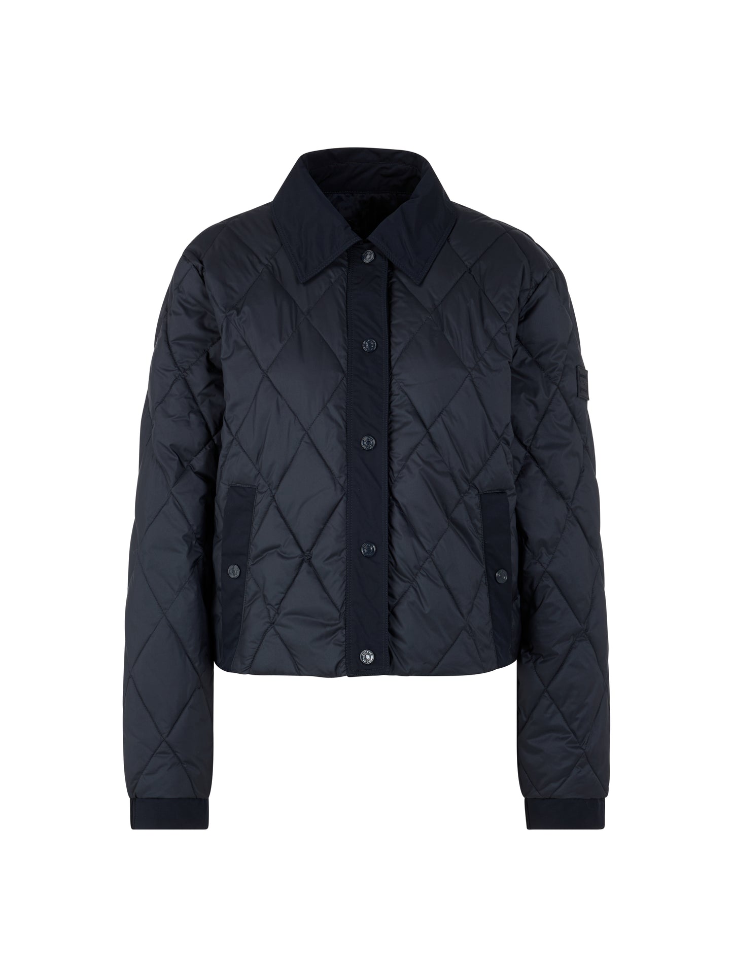 NAVY SPORTS QUILTED JACKET W PRESS STUDS