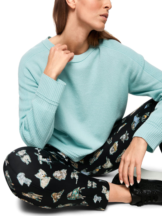 CASHMERE & WOOL CREWNECK SWEATER TEAL