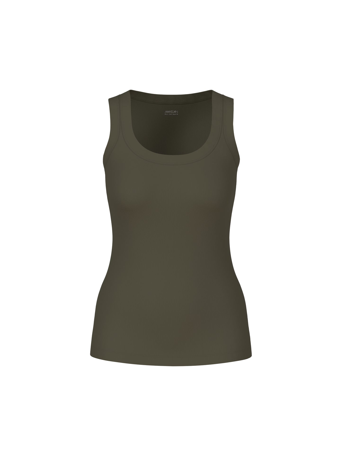 BASIC RIB SCOOP NECK TANK OLIVE