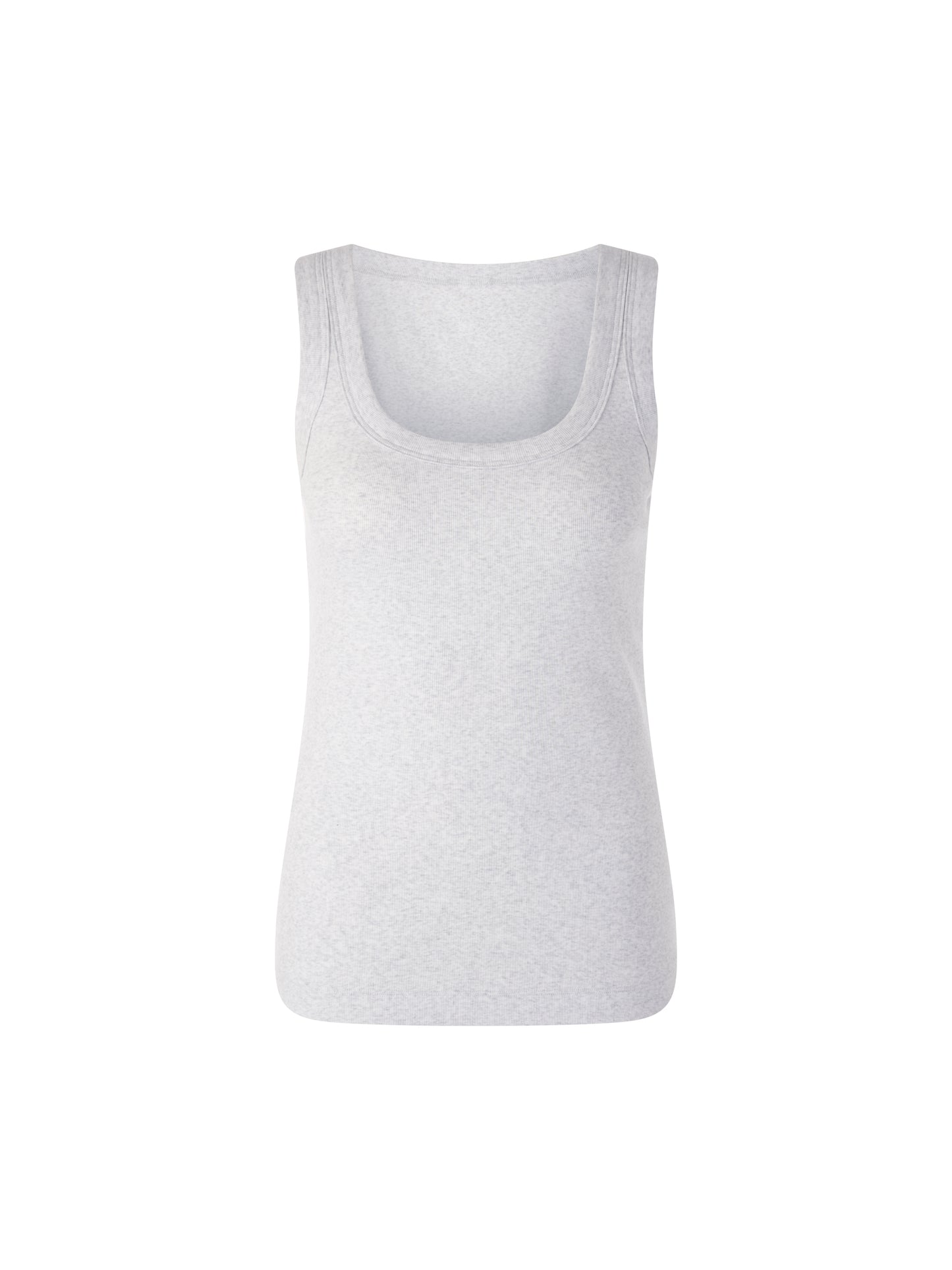 BASIC RIB SCOOP NECK TANK SLIVER GREY