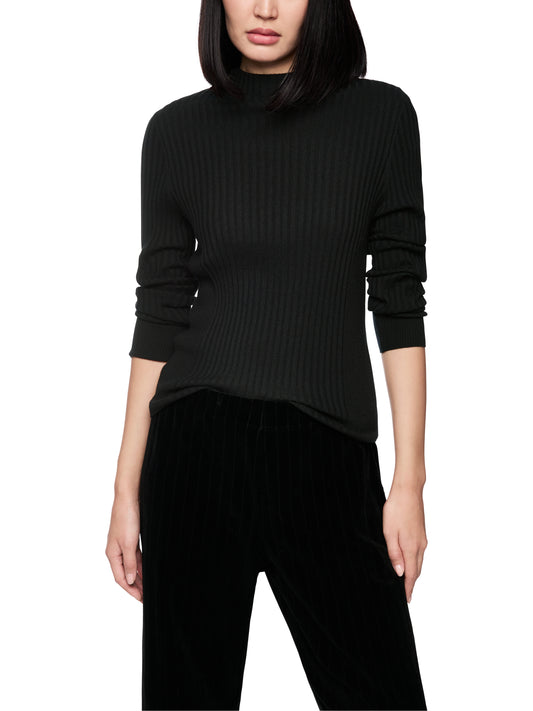 FINE RIB SWEATER BLACK