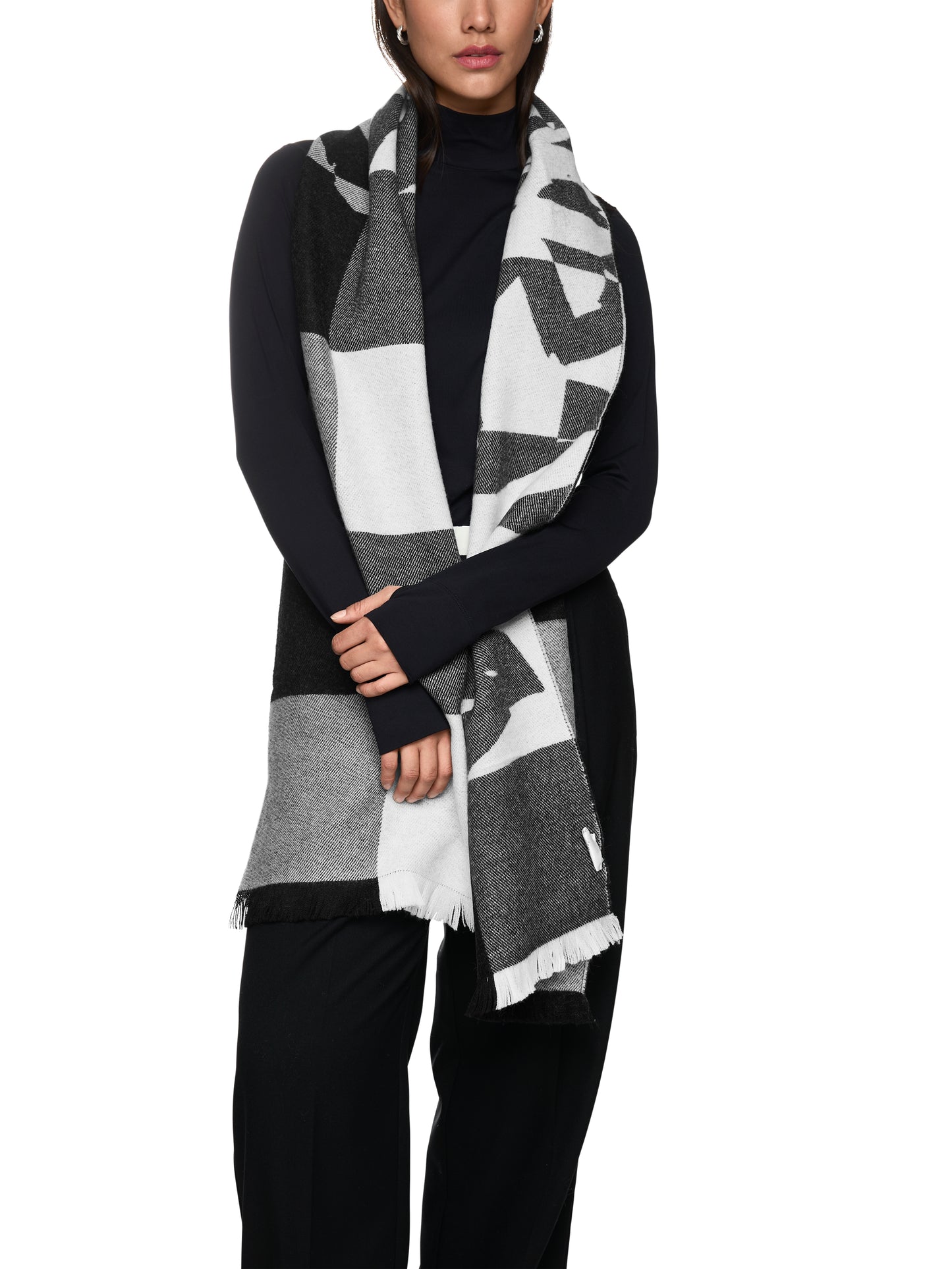 SPORT LOGO SCARF BLACK & GREY