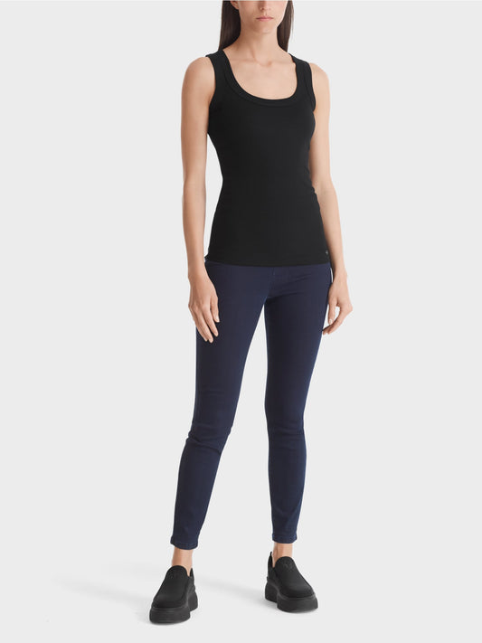 BASIC RIB SCOOP NECK TANK BLACK