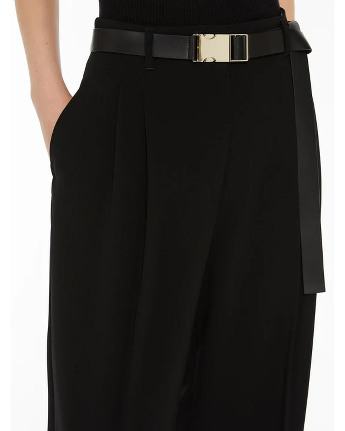 Neottia Straight Leg Trouser In White & Black by Max Mara Studio