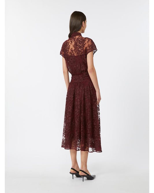 Ombre Bordeaux Tulle Bouquet Jersey Dress by Max Mara - view 2