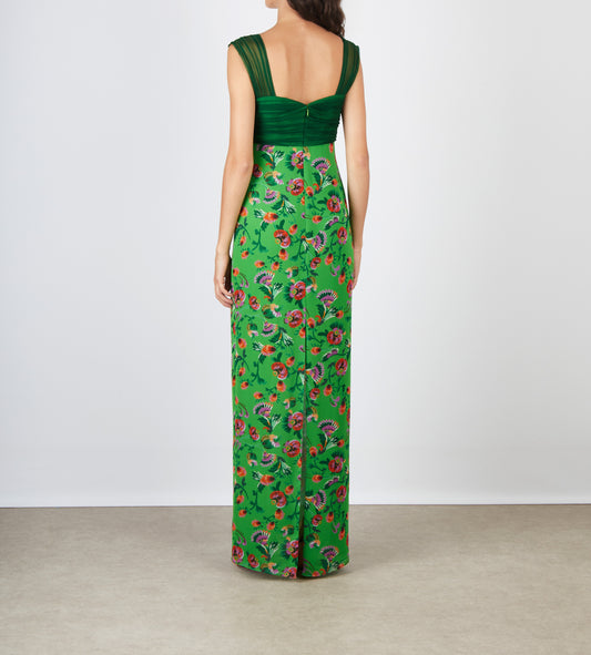 CHANI LONG DRESS SAFFIER APPLE/VERDIAN