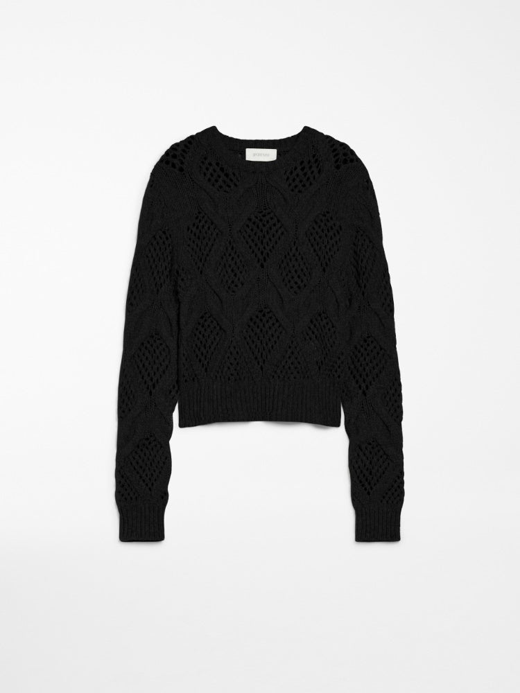 NARVEL DIAMOND KNIT PATTERN CREW NECK KNIT