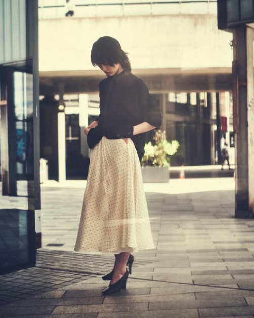 Silk Midi Skirt With Dot Print Mod. 2289 by ASPESI - view 3