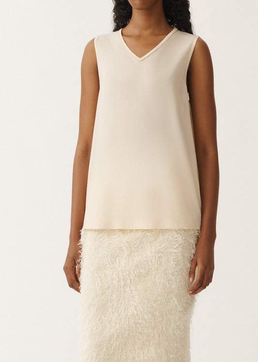 SABLE' V NECK TOP WITH FILO DIAMANTE