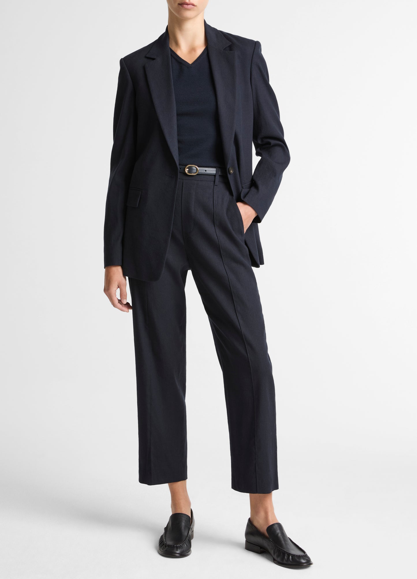 LINEN SINGLE BREASTED BLAZER COASTAL