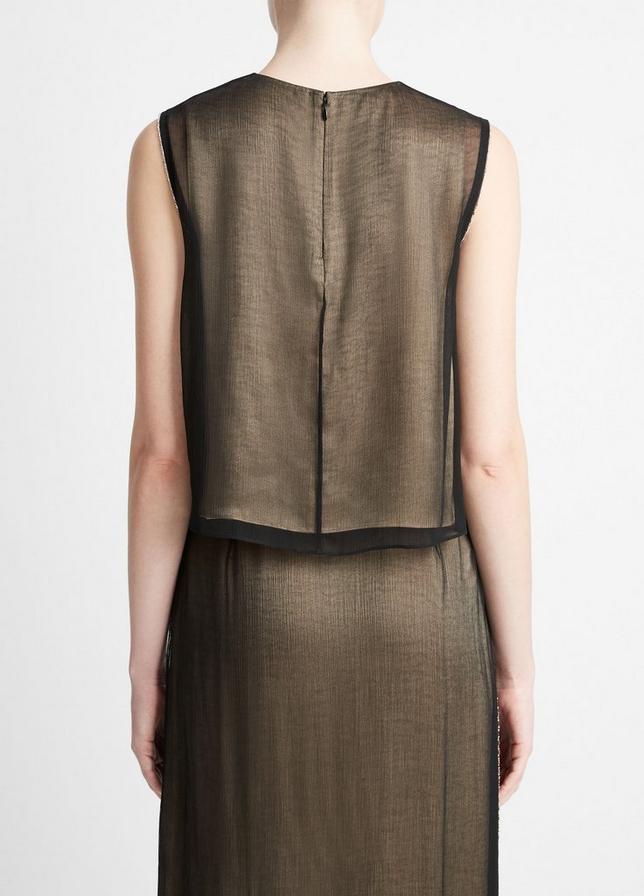 BEADED BOARDER SHEER SHELL TOP