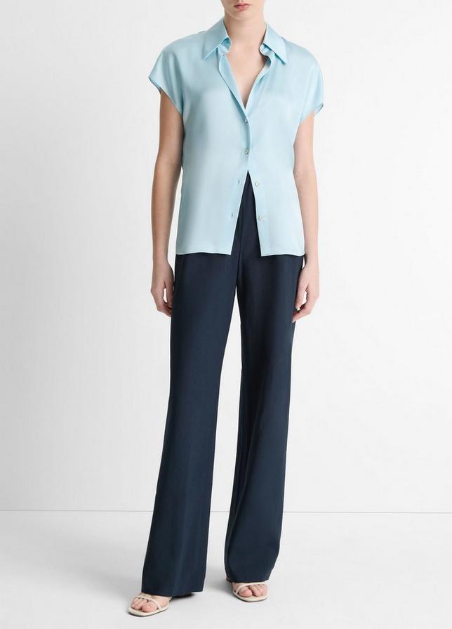 CELESTE CAP SLEEVE RUCHED BACK BLOUSE