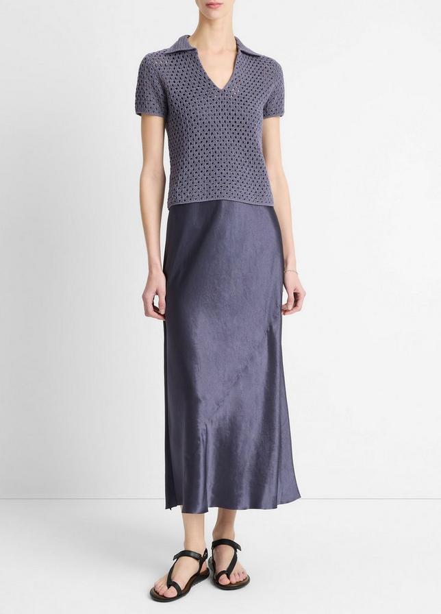 MACRAME COTTON POLO KNIT