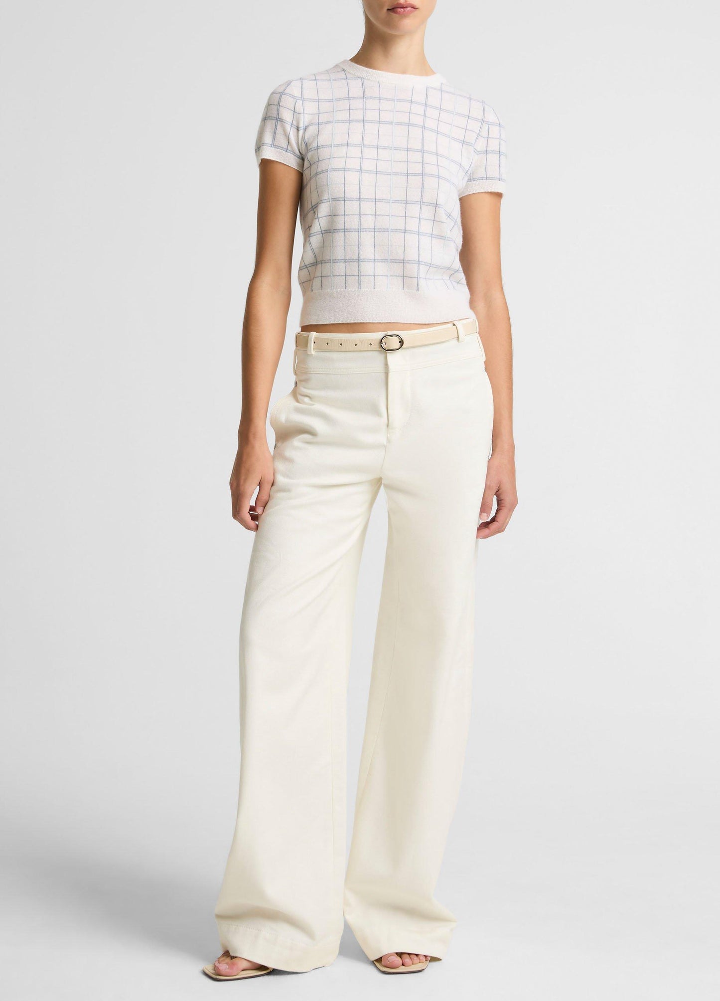 PLAID S/S CREW LAGOON COMBO