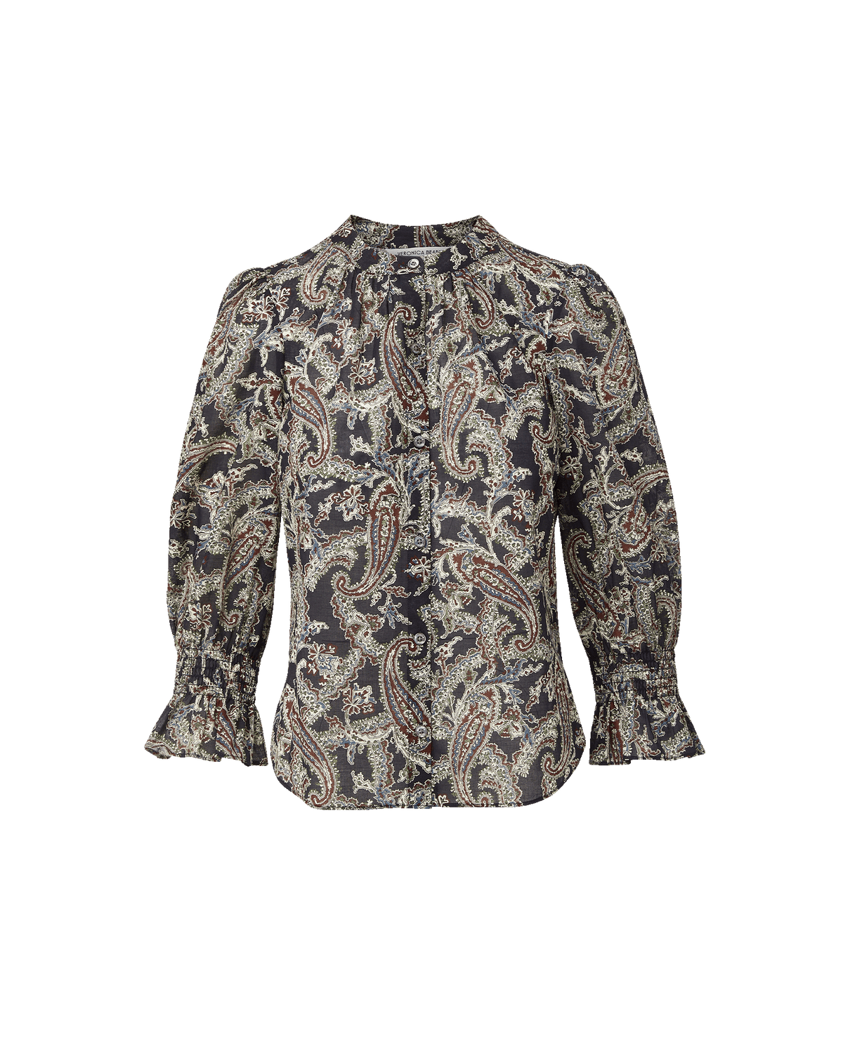 3/4 ASHLYNN BLOUSE IN NAVY MULTI
