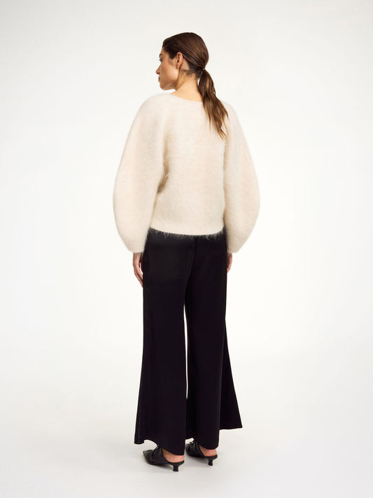 LUCEE SATIN FLARED LEG PANTS