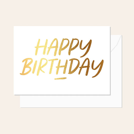 HAPPY BIRTHDAY GOLD SCRIPT CARD
