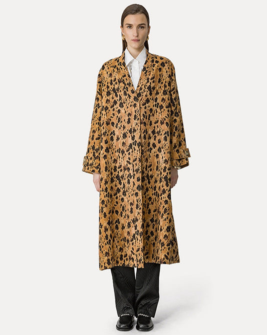"LES FLEURS CAMOU" JACQUARD COAT