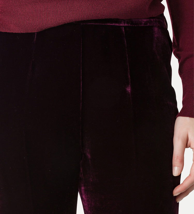 PLAIN VELVET FLARED PANT