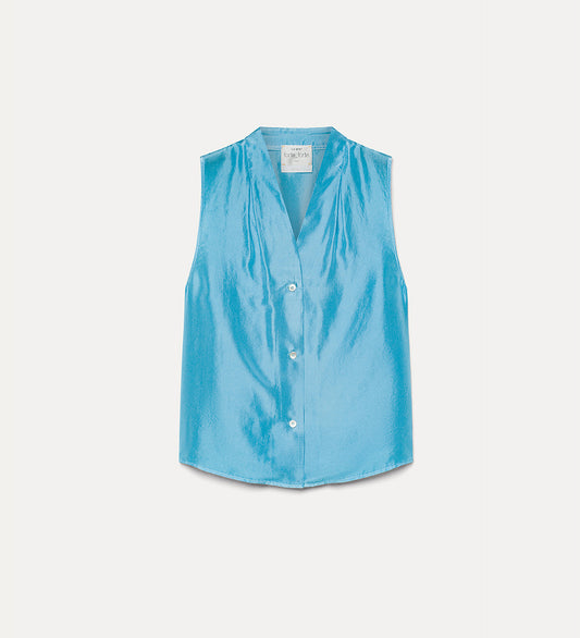 HABOTAI SILK V-NECK TOP