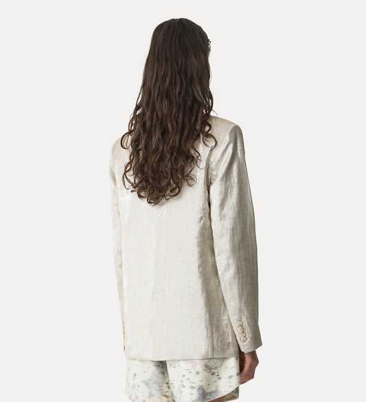 CHIC LUREX LINEN CLOTH DOUBLE-BREASTED JACKET