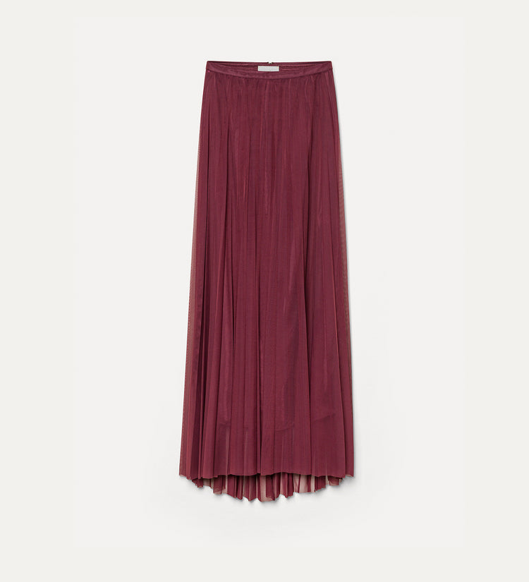 CHIC TULLE PLISSE LONG SKIRT WITH UNDERSKIRT