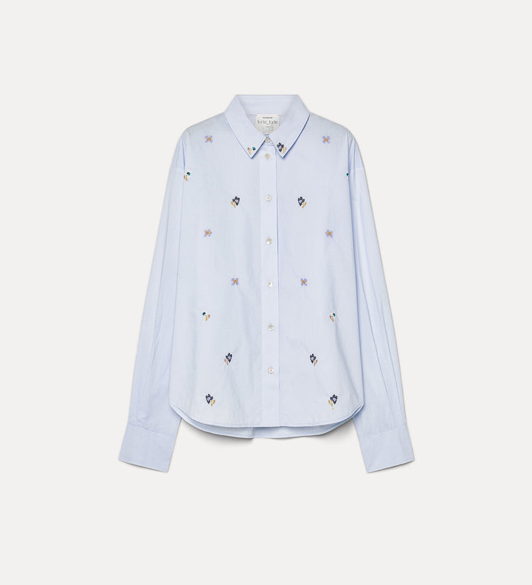 "EN FLEUR" EMBROIDERY CROPPED SHIRT