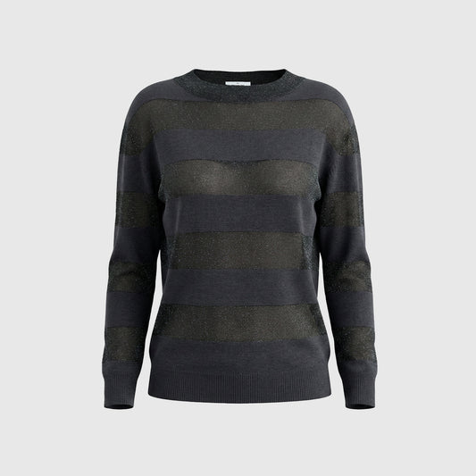 SILK BLEND BOAT NECK KNIT IN BLACK