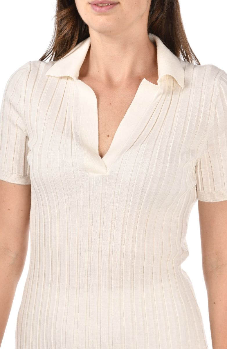 POLO KNIT W WIDE RIB