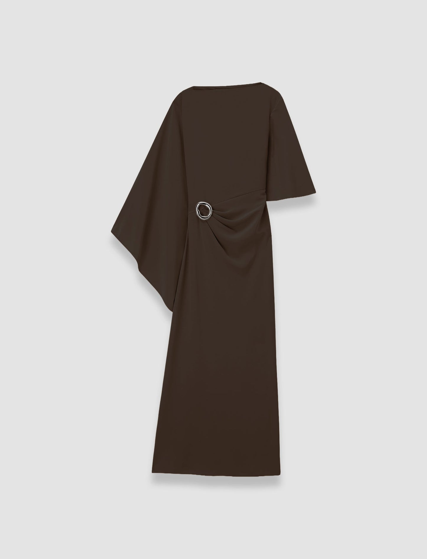 JOYA DRESS SATIN TWILL COCOA