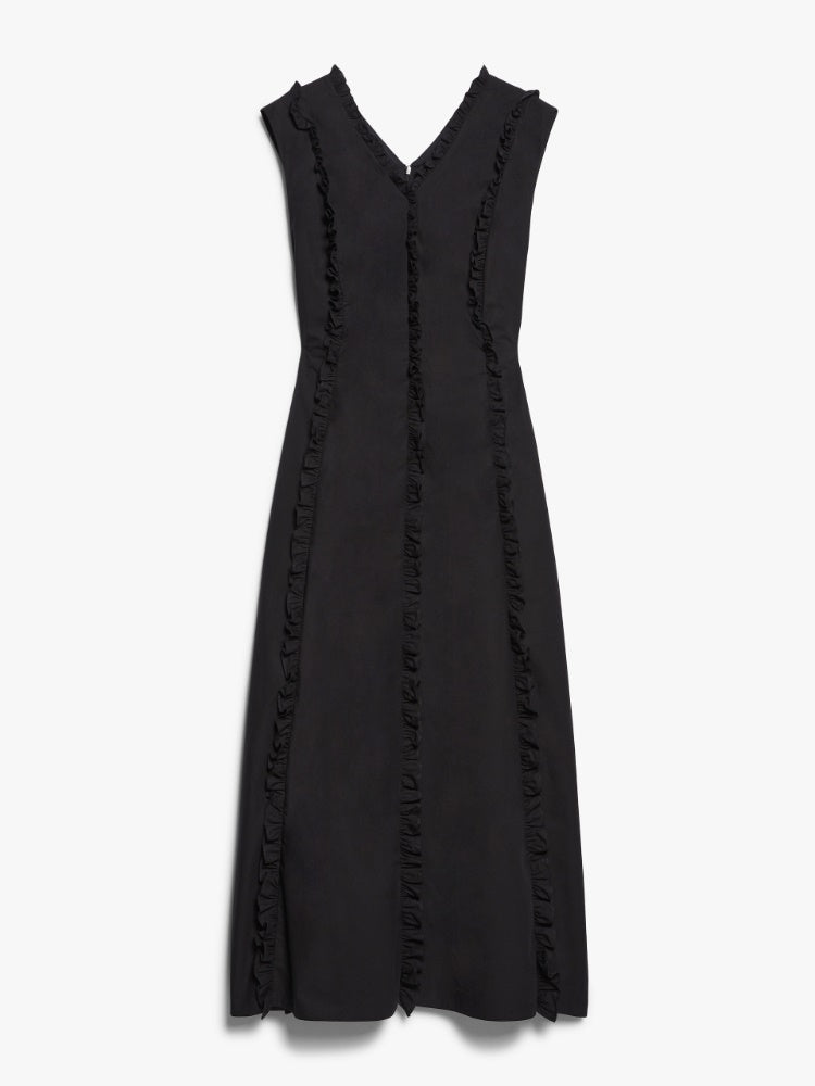 MILENA COTTON POPLIN DRESS W SMALL RUFFLES