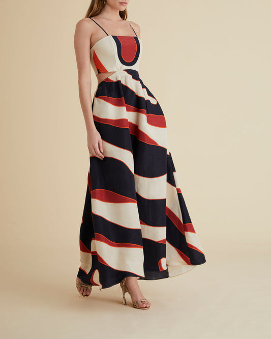 NEW BALI FINE STRAPS GEO DRESS