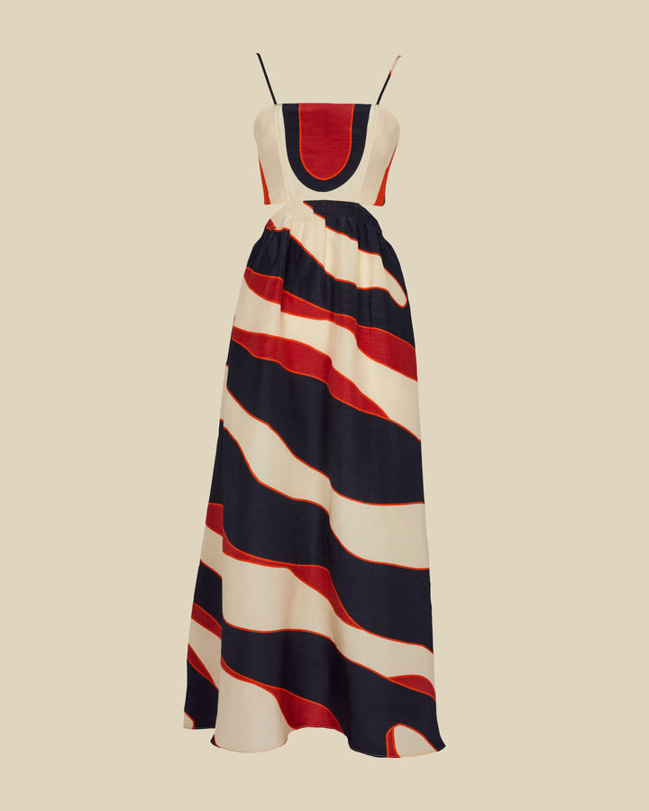 NEW BALI FINE STRAPS GEO DRESS