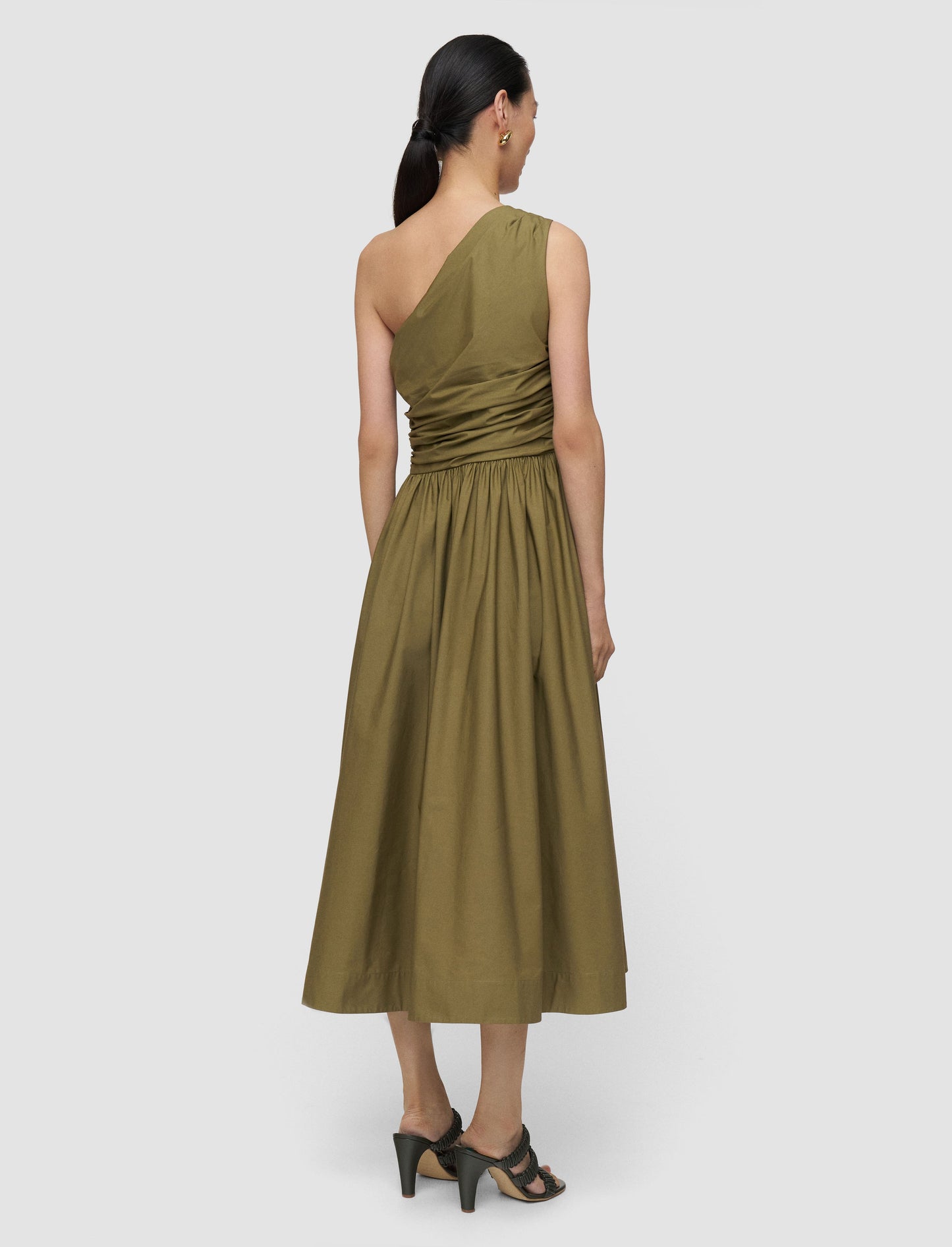 ROS ONE SHOULDER DRESS W MIDI SKIRT FIG LEAF