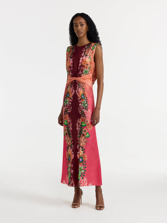 GWEN DRESS FIORI BORDER PLMT